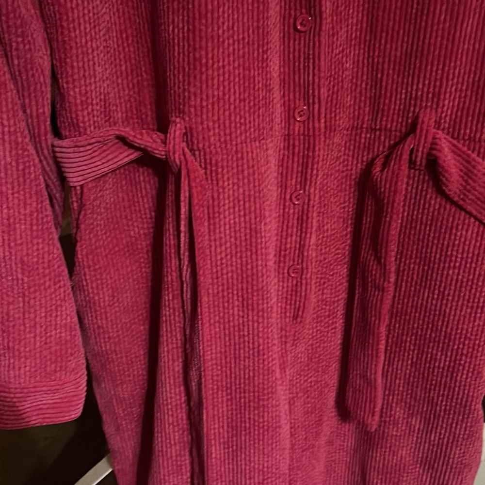 Woman’s Corduroy Jumper with Belt - Picture 3 of 5